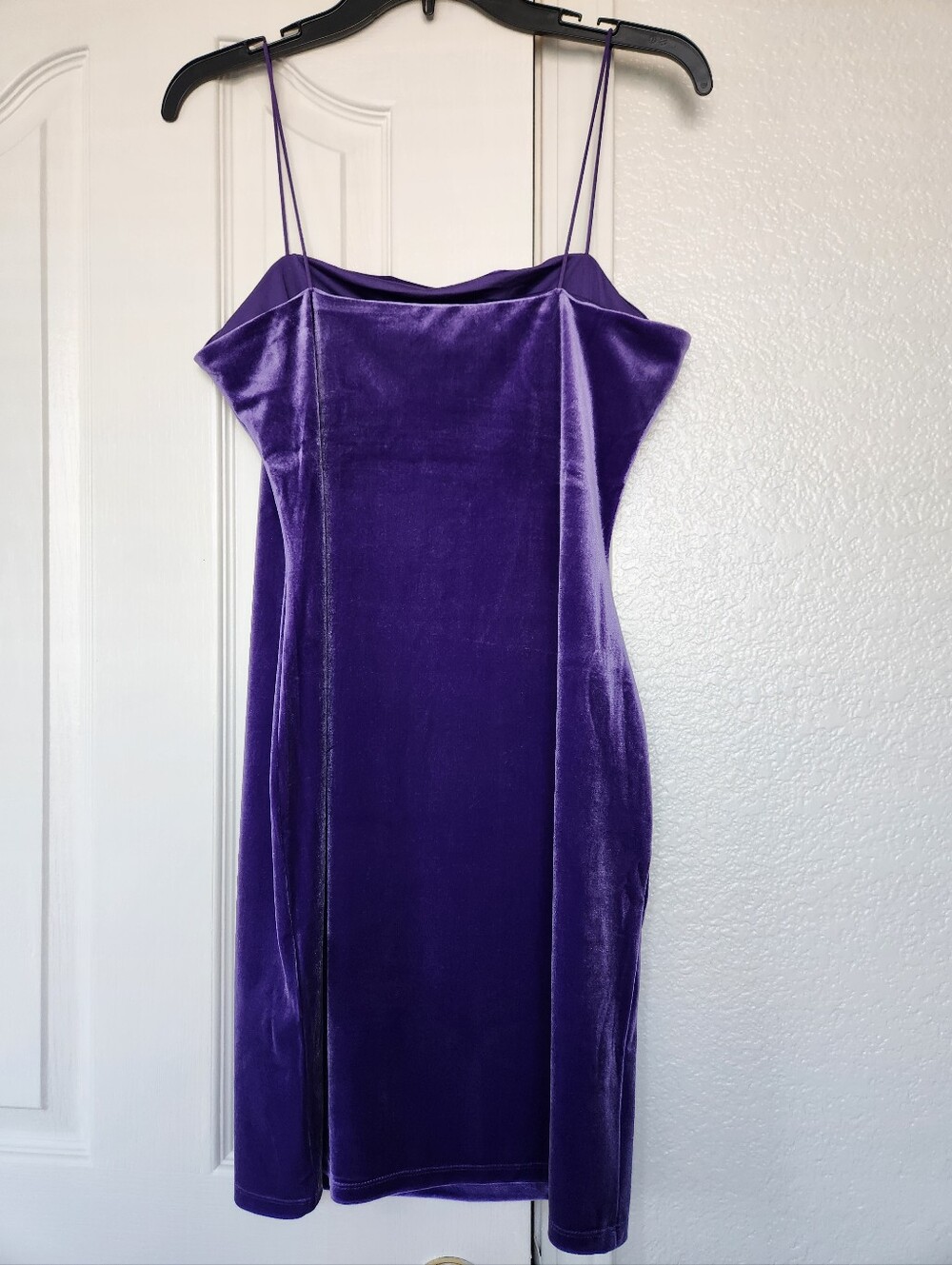 H&M Purple Velvet Mini Dress Size M - Picture 5 of 7
